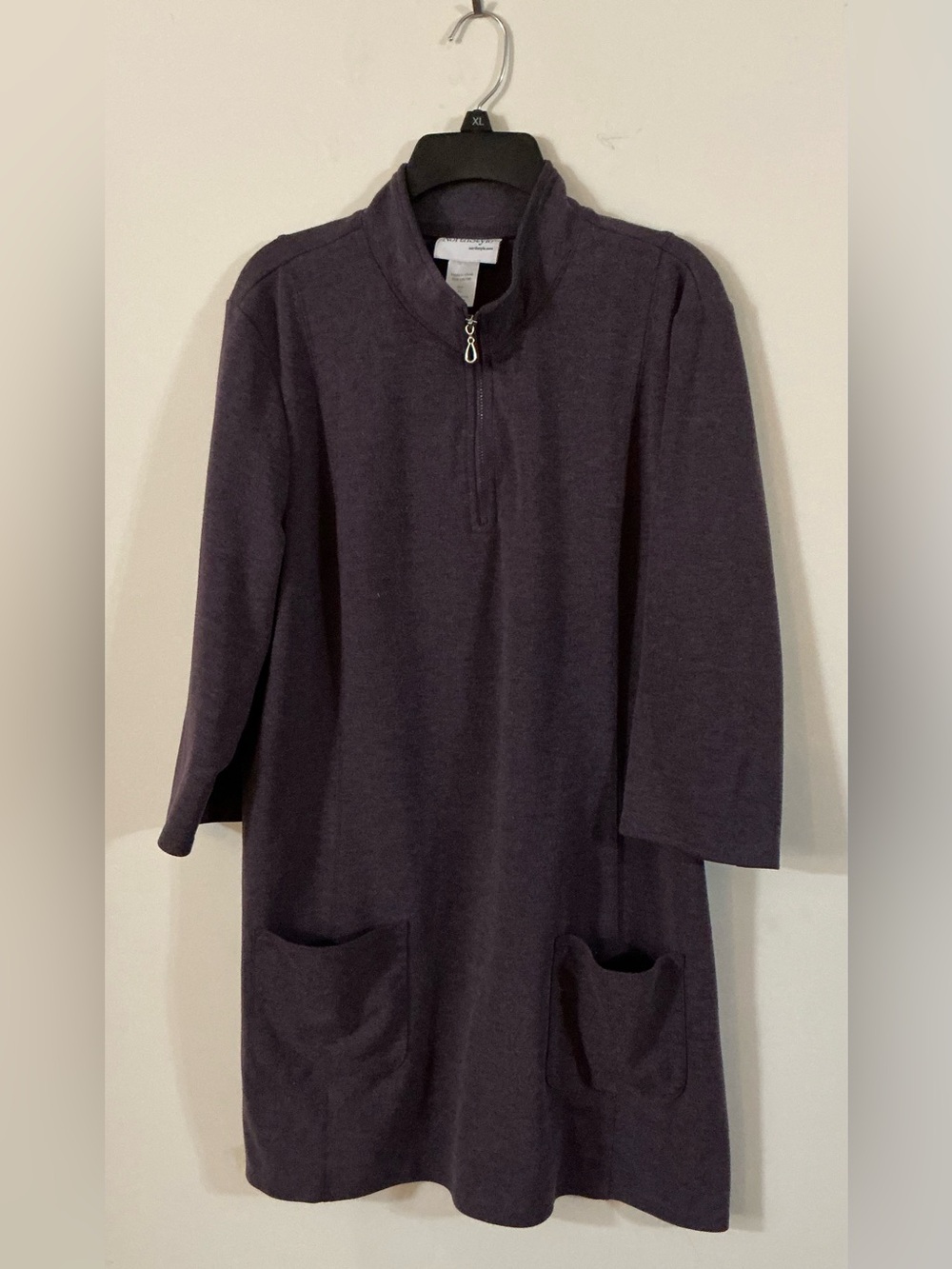 NorthStyle Women’s Tunic- Plum- Size XL- 1/4 Zip, Mock Neck, 3/4 Sleeves- New